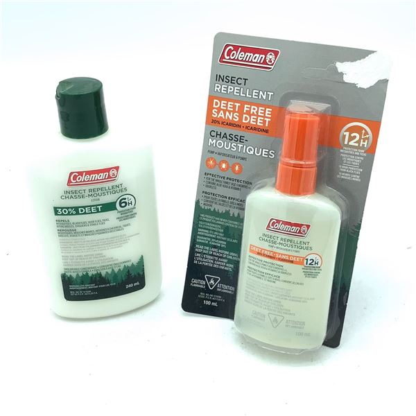 Coleman Insect Repellent Deet Free, 100 mL and 30 Deet Lotion 240 mL
