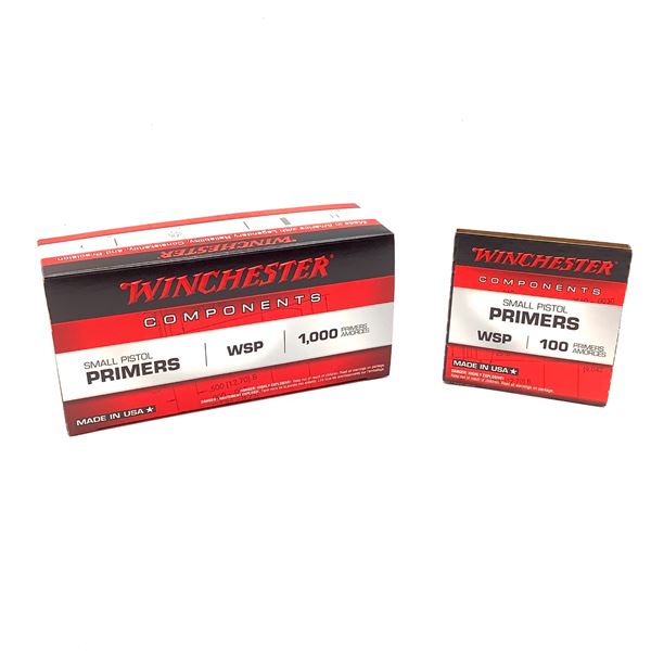 Winchester Small Pistol Primers, 1000 Ct