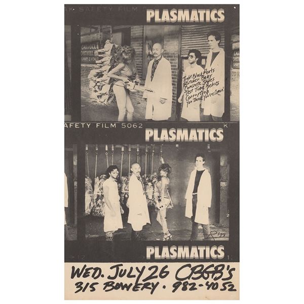 Plasmatics 1978 CBGB Concert Poster