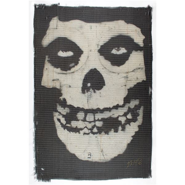 Misfits Stage-Used 'Fiend Skull' Speaker Cloth Signed by Doyle