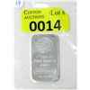 Image 1 : 1 Oz. .999+ Fine Silver Engelhard Mint Bar