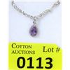 Image 1 : Amethyst & Diamond Sterling Silver Pendant