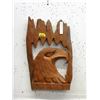 Image 1 : Carved Teak Root Eagle Wall Art - 15" x 24" tall
