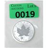 Image 1 : 1 Oz .9999 Fine Silver 2016 Canada Maple Leaf Coin