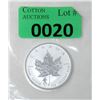Image 1 : 1 Oz .9999 Fine Silver 2016 Canada Maple Leaf Coin