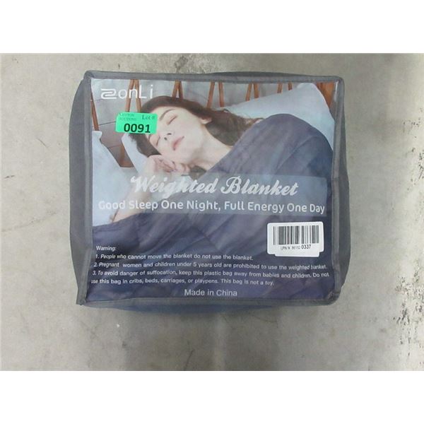 New 15 lb Grey Weighted Blanket -Size Unknown