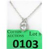 Image 1 : White Topaz & Diamond Sterling Silver Pendant