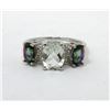 Image 1 : Green Amethyst, Topaz & Diamond Ring