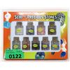 Image 1 : Set of 9 Small Bottles of Semi-Precious Stones
