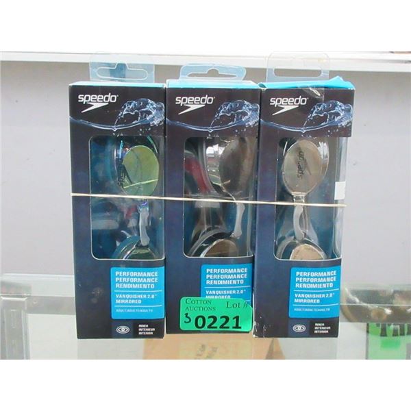 3 Speedo Vanquisher 2.0 Mirrored Swim Goggles