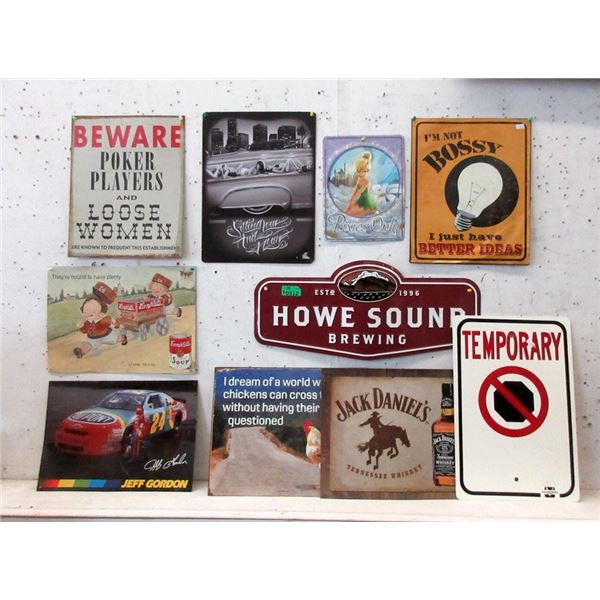 10 Assorted Novelty Tin Signs