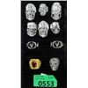 Image 1 : 10 New Metal Biker Skull & Other Rings