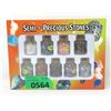 Image 1 : Set of 9 Small Bottles of Semi-Precious Stones