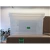 Image 1 : Case of 5 New 50 L Clear Storage Totes w/ Lids