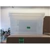 Image 1 : Case of 5 New 50 L Clear Storage Totes w/ Lids