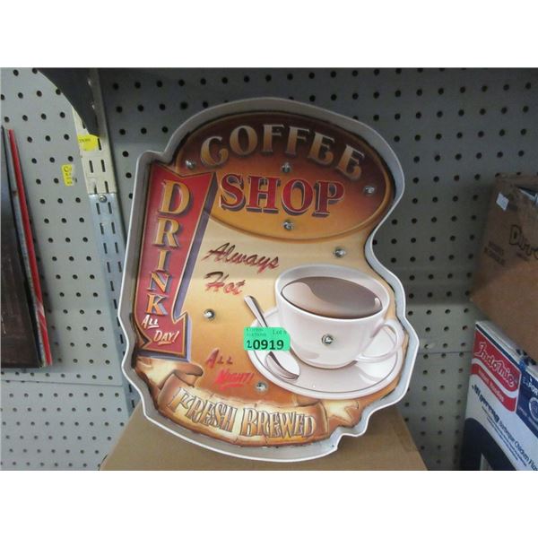 2 New Illuminated Metal Coffee Shop Signs