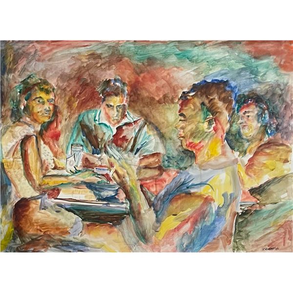 R Russel, original watercolor painting on paper