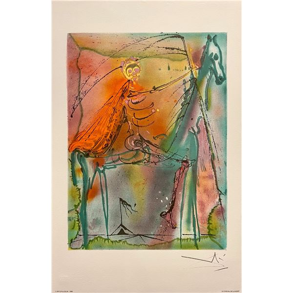 Salvador Dali, original color lithograph, "Le Mort"