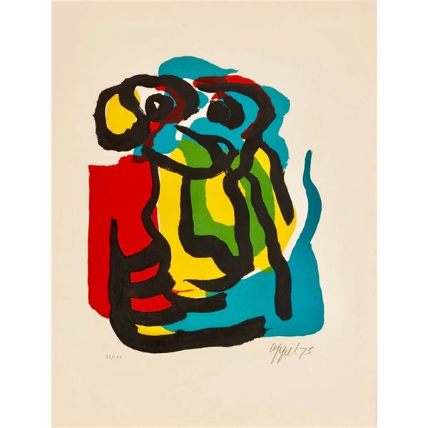 Karel Appel, original color lithograph, T.V. Blues