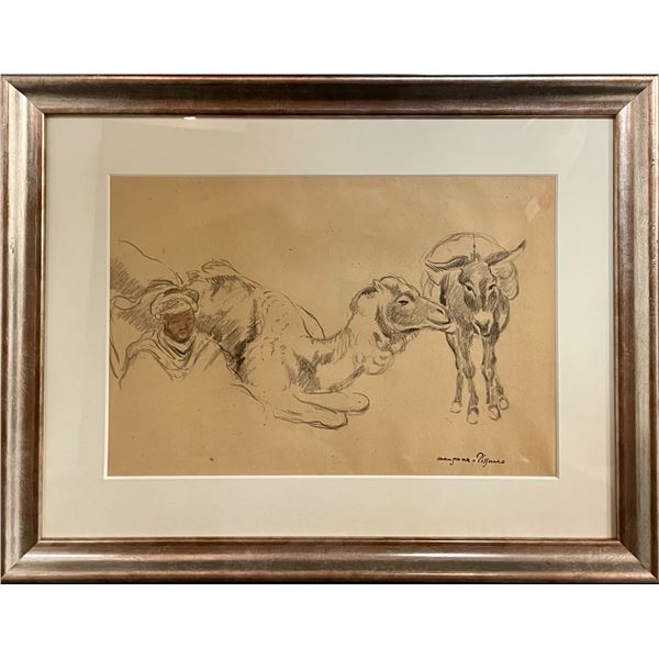 Georges Manzana Pissarro, Pencil and pastel on paper