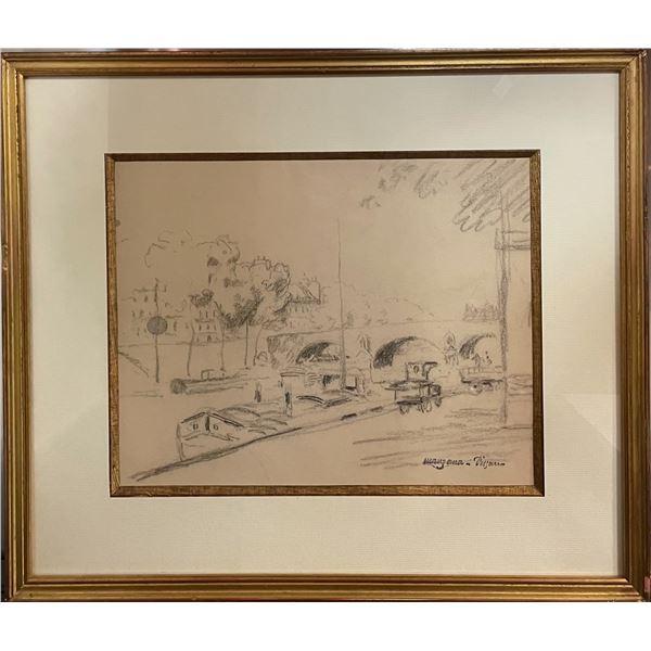Georges Manzana Pissarro, Original charcoal on paper