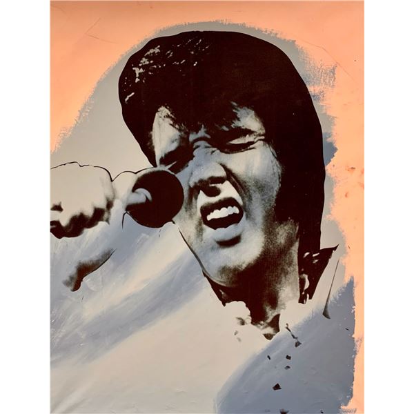 Steve Kaufman, Hand Painted Silkscreen "Elvis"
