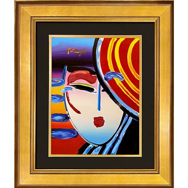 Peter Max, original mixed media, "Deco Lady"