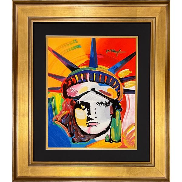 Peter Max, original mixed media, "Liberty Head"
