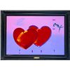 Image 1 : Peter Max, original mixed media, "2 Hearts"