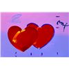 Image 2 : Peter Max, original mixed media, "2 Hearts"