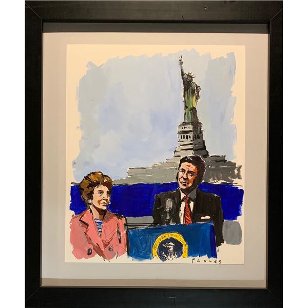 Steve Penley, Original acrylic on paper, "Reagan"