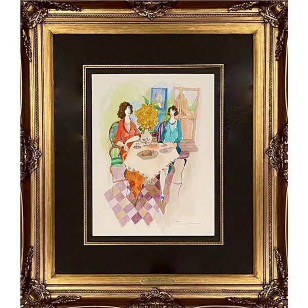 Itzchak Tarkay, Original mixed media, "Tea Time"
