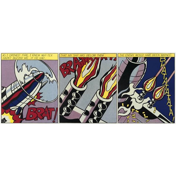 Roy Lichtenstein, color offset lithograph triptych