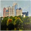 Image 2 : Plaid Columns, Mixed Media on Panel, "Midtown Atlanta"