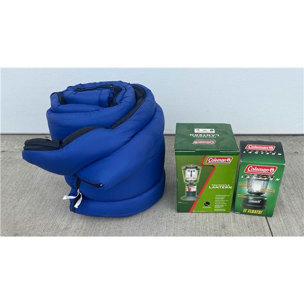 COLEMAN LANTERNS AND SLEEPING BAG