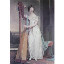 Harpist, Vintage Print