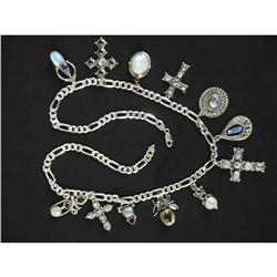 12 Charm Sterling Necklace