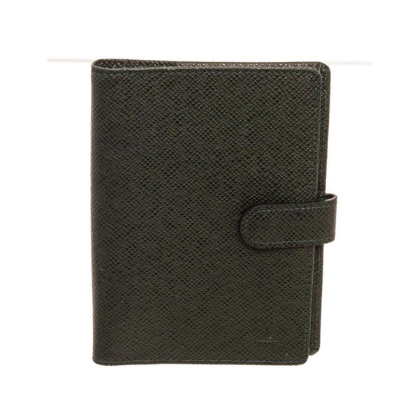 Louis Vuitton Black Leather Canvas Agenda PM Wallet