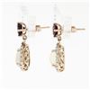 Image 4 : 14K Gold 1.7 ctw Rhodolite Garnet Diamond & Pear Shaped Opal Drop Dangle Earring
