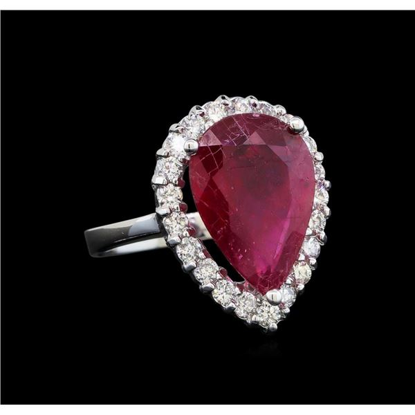14KT White Gold 5.88 ctw Ruby and Diamond Ring