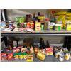 Image 2 : Four shelves of assorted unopened food products - can foods/dry food/sauces/etc...