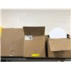 Image 1 : Group of 3 boxes full of new plastic twin-wall corrugated 10" round scalloped dessert/cake display s