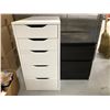 Image 1 : White 5 drawer storage stand & black 2 drawer storage stand