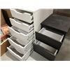 Image 2 : White 5 drawer storage stand & black 2 drawer storage stand