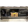 Image 1 : Shelf lot of misc items - canon printer coffee maker/magic bullet mixer/box of misc.