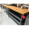 Image 1 : 8ft x 3ft butcher block top prep table w/shelf storage