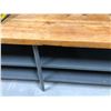 Image 2 : 8ft x 3ft butcher block top prep table w/shelf storage