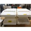 Image 1 : Group of 4 white plastic stackable dry ingredient storage bins