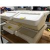 Image 2 : Group of 4 white plastic stackable dry ingredient storage bins