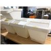 Image 2 : Group of 4 white plastic stackable dry ingredient storage bins